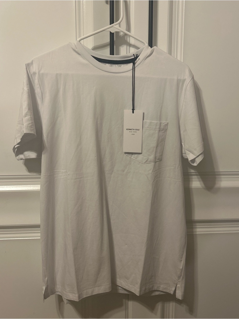 Kenneth Cole White Short-Sleeve Pocket Tee
